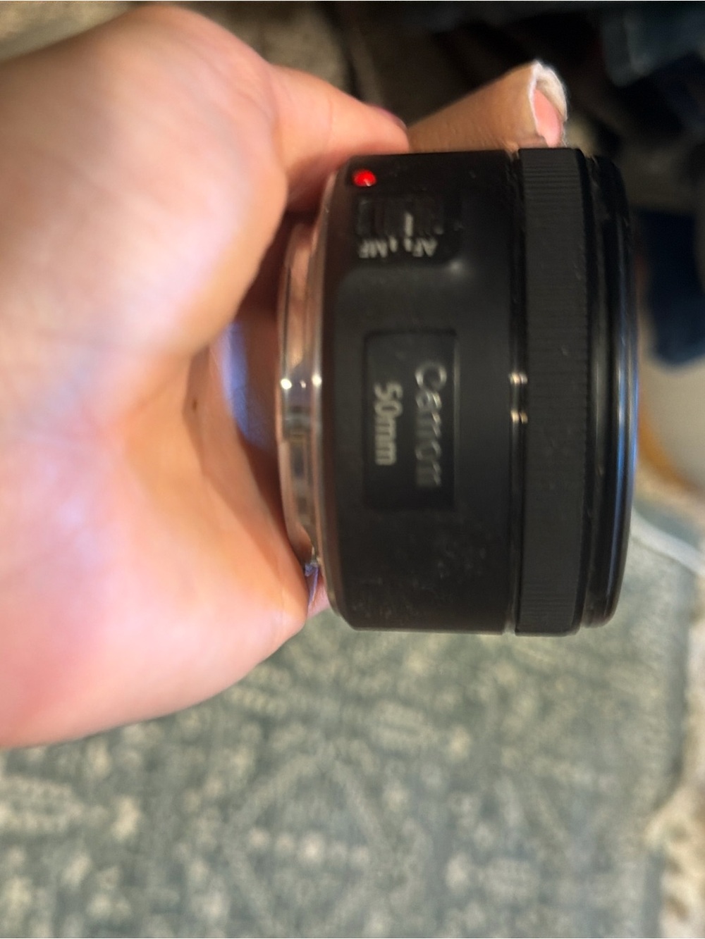 Canon 50mm Prime Lens in Black with Red Alignment Dot